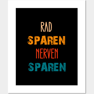 Rad Sparen Nerven Sparen Jahrgang retro Posters and Art